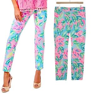 Lilly Pulitzer Kelly High Rise Skinny Ankle Pant Totally Blossom Floral Size 8